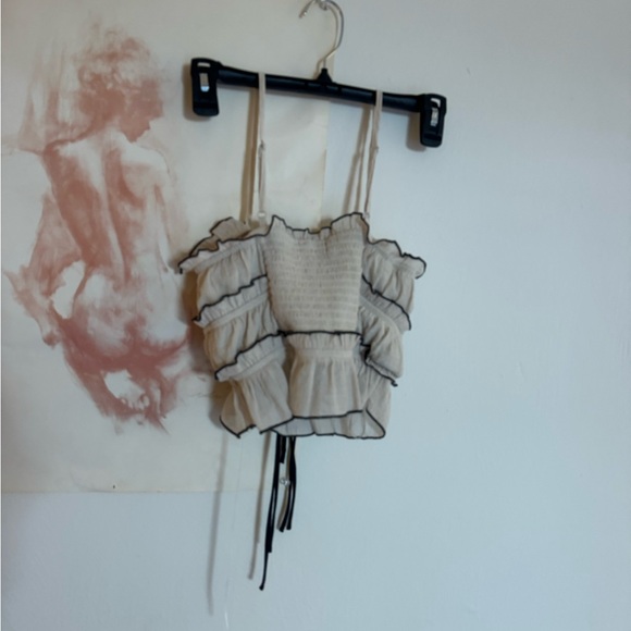 Chic Cream Ruffle Two Piece - Picture 4 of 4